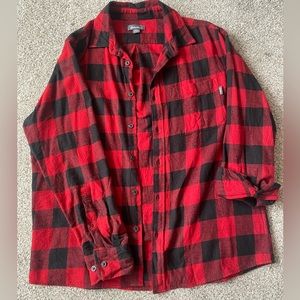 Eddie Bauer Men’s Flannel Shirt- red and black